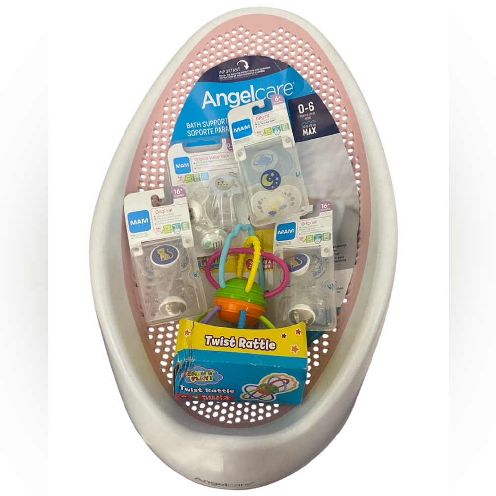 Angelcare Bath Support + MAM Pacifiers + Rattle Gift Set $35 🐣🛁💖 - Picture 2 of 6